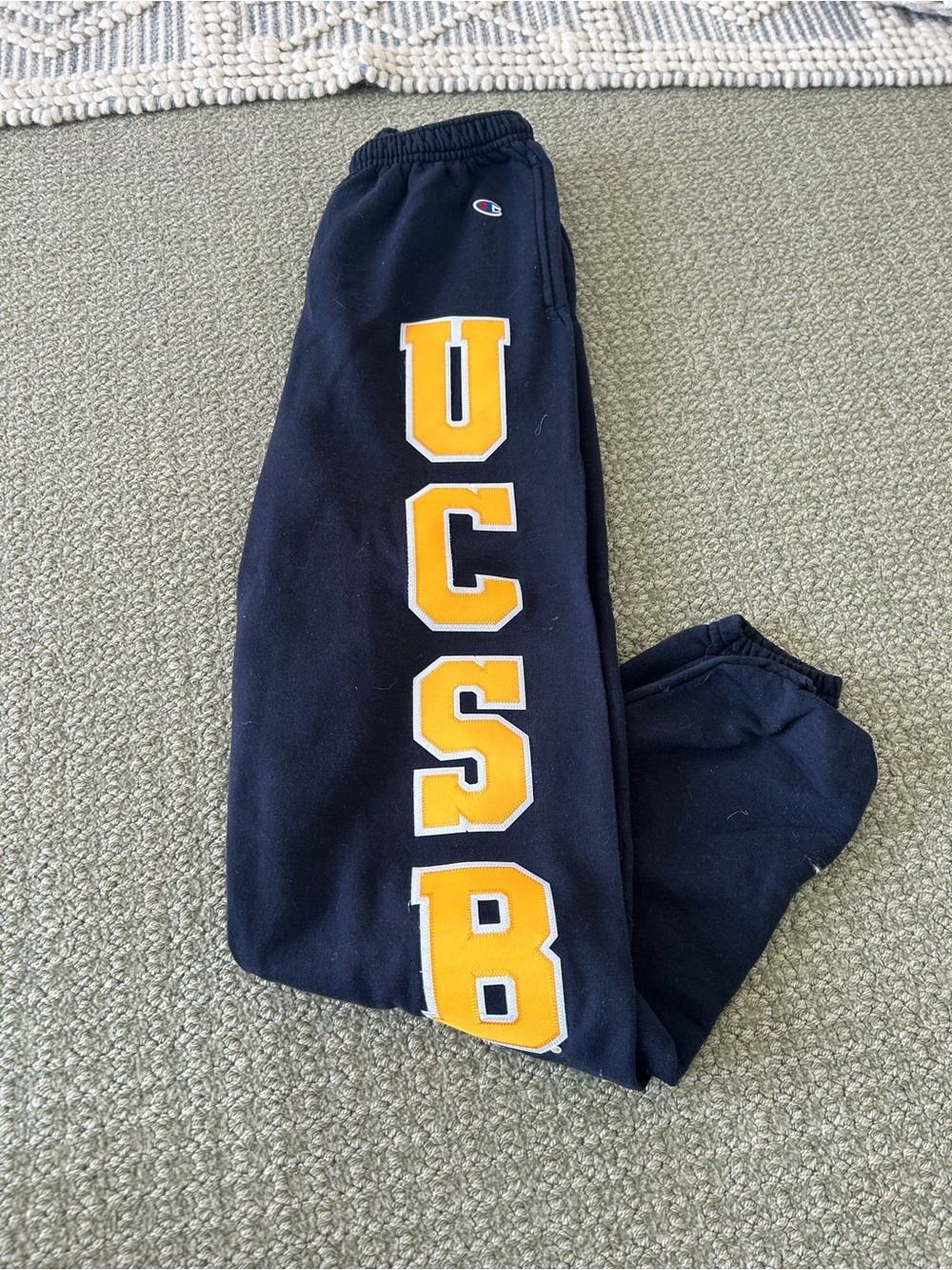 Champion Navy Sweatpants with Gold UCSB Lettering
